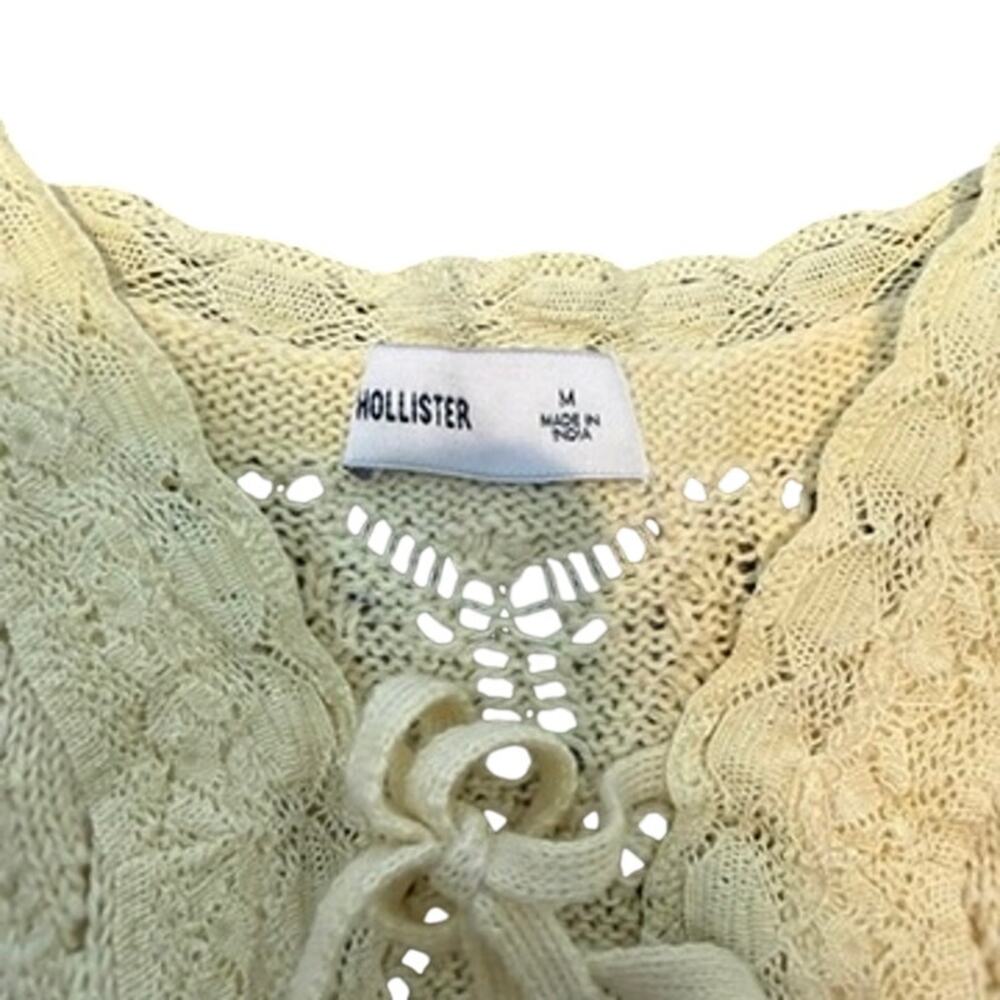 Hollister Crochet Style Tie Front Sweater Tank in Yellow, Size M - Picture 3 of 5